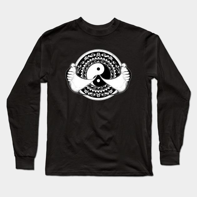 Yin and Yang Manta Rays Long Sleeve T-Shirt by NicGrayTees